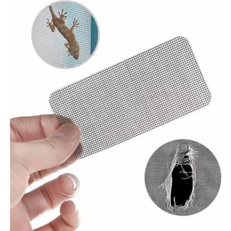 Kit de réparation de moustiquaire - - 20pcs - Auto-adhésif - Fibre de verre - Gris (1/4)