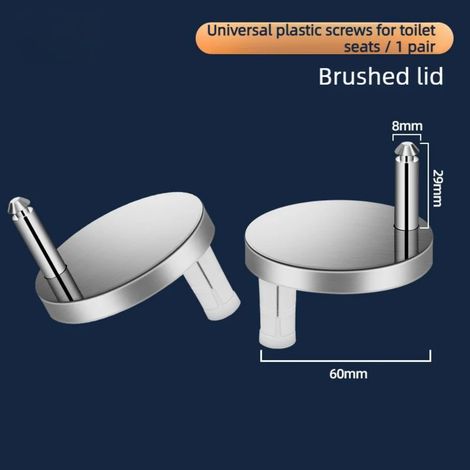(Kit plastique) Charnières de siège de toilette en acier inoxydable (2 pièces) - Fixation par le haut - Pièces de rechange universelles et souples - Convient pour l'installation sur le couvercle des t (1/5)