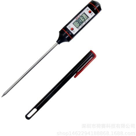 Thermomètre de cuisine numérique WT-1 avec sonde, plage de mesure -50 à 300 °C, indicateur de température pour cuisson, viande, barbecue, four et pâtisserie (1/5)
