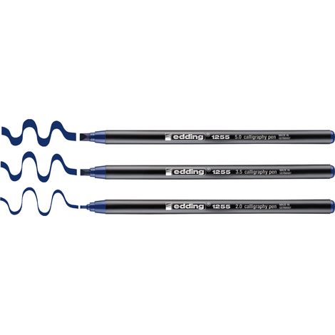 edding 1255 calligraphy pen steel blue 3pcs set (1/5)