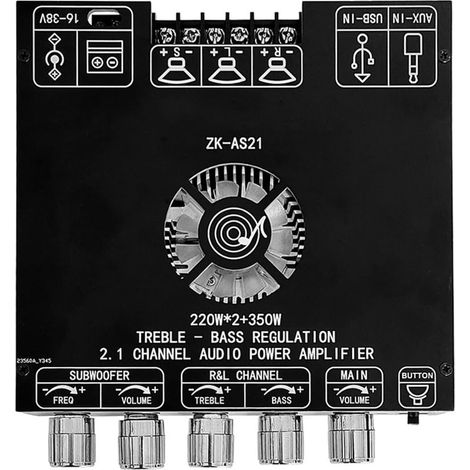 Bluetooth 2.1 power amplifier board with TPA3255 chip, Bluetooth speaker audio amplifier module, 220W x 2 + 350W (1/5)