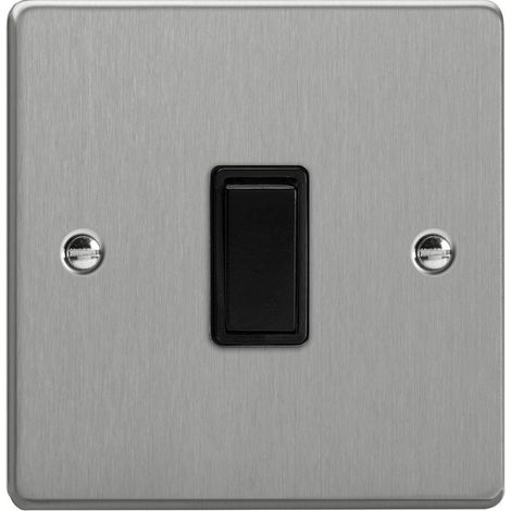 Varilight 1-Gang 10A Brushed Silver Rocker Switch - 1 or 2-Way, Single Module, Indoor