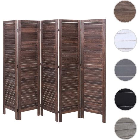 Paravent HWC-G30 - Cloison de séparation visuelle Séparation de pièce - look shabby 170x200cm - marron-clair (1/5)
