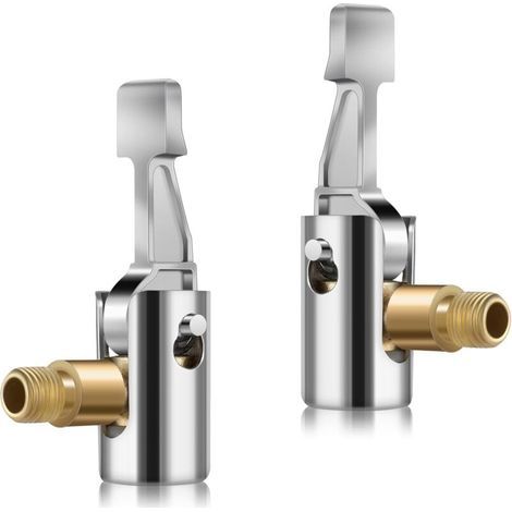 2Pcs Inflator Nozzle, Inflator Nozzle, Air Compressor Nozzle Bicycle Pump Car Tire Valve Adapter Brass Clip Air Chuck with Clip for Medium and Light Vehicles