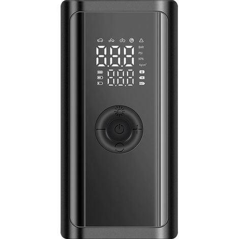 Gonfleur de pneus portable RM-02, compresseur mono-cylindre 12V 55W, batterie lithium, écran numérique, manomètre, câble 3M, modes filaire et sans fil (1/5)