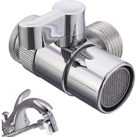 Robinet Collecteur-Universel Douche Collecteur-Inverseur Valve Pièces De Rechange Adaptateur De Douche-Robinet Valve-Pour Lavabo Salle De Bains Cuisine Lave-linge (1/5)