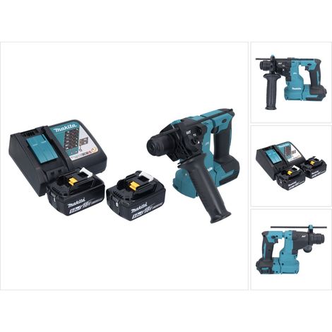 Martillo perforador sin cable Makita DHR 183 RT 18 V 1,7 J SDS plus sin escobillas + 2x batería recargable 5,0 Ah + cargador