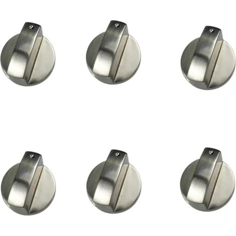 6 pièces boutons plaque de cuisson, 6 mm Pommeau de cuisinière à gaz poignées universelles bouton de contrôle pour four et cuisinière à gaz (1/4)