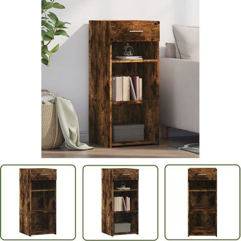 The Living Store Sideboard Räuchereiche 40x42,5x93 cm Holzwerkstoff - Schreibtisch - Wohnzimmer Dekoration - Regal - Holzmöbel - Sideboard (1/5)
