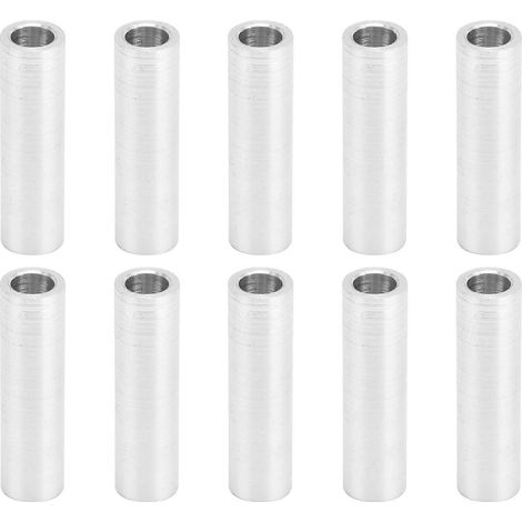 10 Stück runde Abstandshalter aus Aluminiumlegierung, ohne Gewinde, 6 mm Außendurchmesser, 22 mm lang