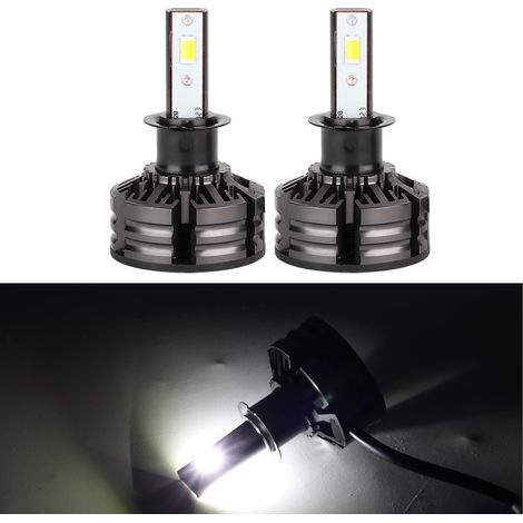 Kit 1 Ampoule LED Voiture Blanc 6000K avec Adaptateur H3, Éclairage Auto Puissant, Pack Conversion Intégré (1/5)