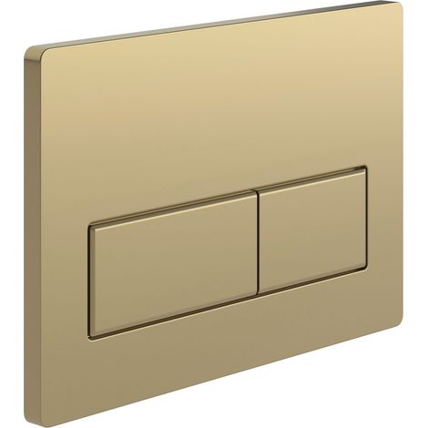 Signature Rectangular Push Button Dual Flush Plate - Brushed Bronze (1/2)