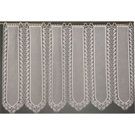 Brise bise en étamine fantaisie macramé Ivoire 120x45 cm