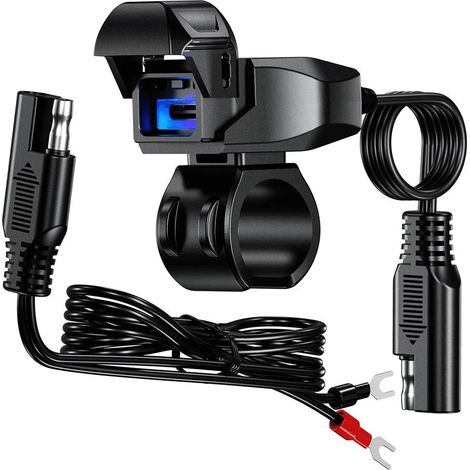 PRESA USB BIKETEC PER RICARICA RAPIDA E ALIMENTAZIONE, DA MONTARE SUL MANUBRIO (CONNETTORE SAE) (1/5)