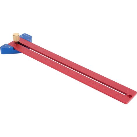 Aiguille à tracer pour le travail du bois, 270 mm, en alliage d'aluminium, avec règle d'angle pour tracer et marquer des lignes et des traits. (1/5)