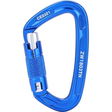 Mousqueton de sécurité 25KN pour escalade et secours en extérieur, boucle en D (Gris) (1/5)