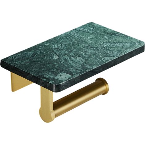 Porte-papier toilette de luxe Nordic Light en marbre, grand format, avec porte-serviettes multifonctionnel et double porte-papier toilette. (1/5)