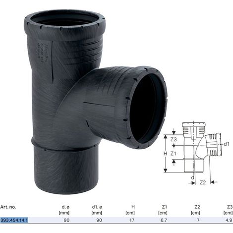 Geberit Silent-Pro Derivazione a curva 87,5°, DN 90 / 90, 393.454.14.1