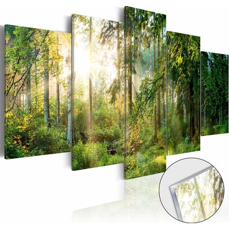 Tableau sur verre sanctuaire vert - 200 x 100 cm (1/4)