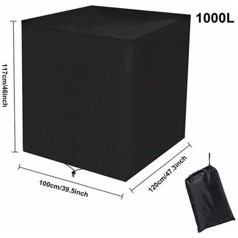 Bâche de protection,Bache pour Cuve 1000 l, Bâche de Protection Solaire pour réservoir d'eau de Pluie IBC, Anti-poussière Anti-UV, Housse de Protection, bâche de Protection, (116 x 100 x 120 , (1/3)