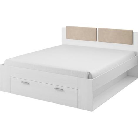 Letto contenitore matrimoniale legno rovere sbiancato 160x200 Lamonthe (1/5)