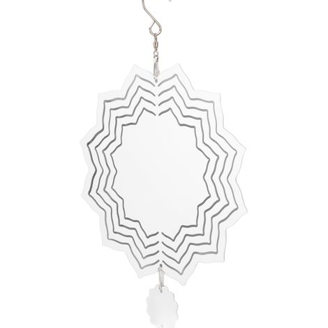Carillon éolien blanc, simple, délicat, décoratif et résistant aux intempéries, à poser sur une lampe, un arbre ou à motif lotus. (1/5)