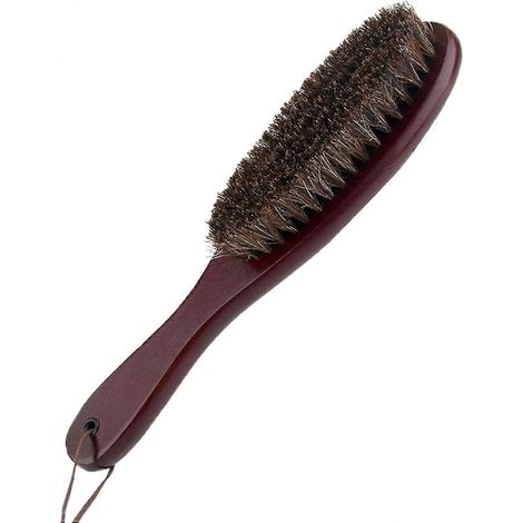 Brosse à vêtements, brosse d'épilation avec véritable crin de cheval doux et manche en bois (1 paquet (noyer)) (1/5)