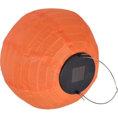 Lanterne solaire LED étanche, lanterne chinoise en tissu, orange, idéale pour les mariages, les fêtes, la décoration de la maison et du jardin. (1/5)
