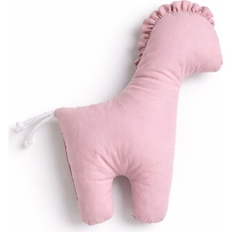 Peluche Cheval Porte-Bonheur en Coton Doux pour Bébés - Rose Poudré (1/5)