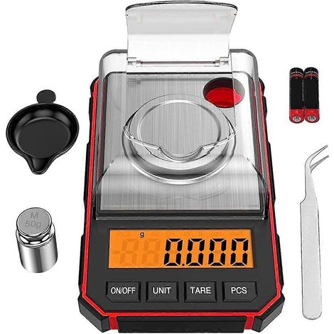 Filiyano-Balance de précision 0,001 g, balance numérique au milligramme 50 g / 0,001 g, balance de poche numérique avec écran LCD, idéale pour les (1/4)