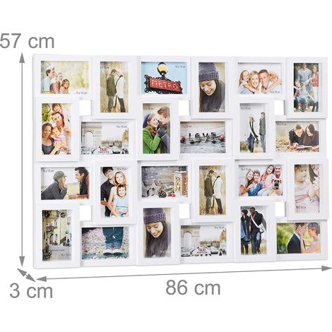 Cadre photos 24 photos galerie mur cadre mural vertical horizontal blanc (1/3)