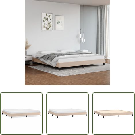 Kunstlederbett - Bettgestell Cappuccino-Braun 200x200 cm Kunstleder (1/5)