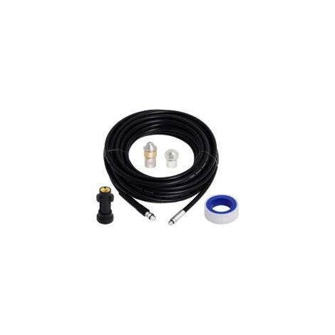 Tuyau de débouchage de canalisations de 15 m, compatible avec les nettoyeurs haute pression Karcher K2, K3, K4, K5, K6 et K7 (180 bars, 60 °C) pour le débouchage et le débouchage des canalisations.- C (1/4)