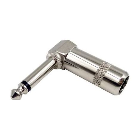 Jack 6.35 mm mâle, coudé TRU COMPONENTS 1408822 Nombre de pôles: 2 mono argent 1 pc(s) (1/2)
