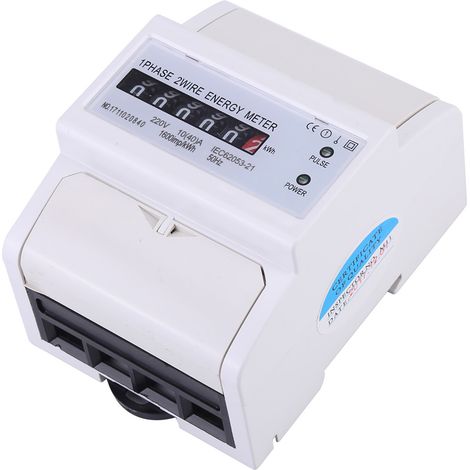 Elektronischer Energiezähler (kWh) zur DIN-Schienenmontage, 1-phasig, 2-adrig, 10(40)A (1/5)