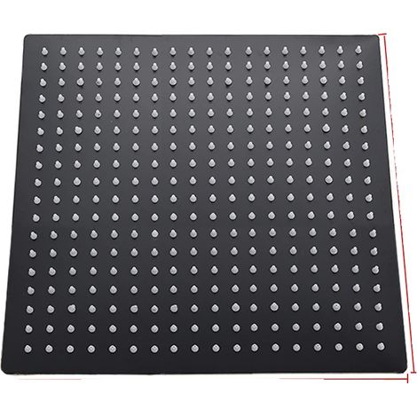 Ducha de lluvia, acero inoxidable, montaje en pared/techo, negro mate. (1/2)