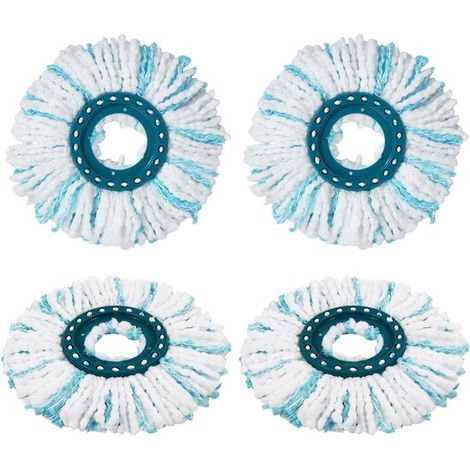 Lot de 4 housses microfibre Leifheit Clean Twist Disc Mop, têtes de rechange tous sols, forte absorption saleté (1/5)