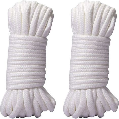 VURAHOME - Corde noire, 20m 8mm Cordon de coton Corde épaisse pour l'emballage de corde de jardin (1/3)