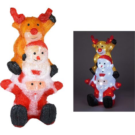 Snowtime 59cm Indoor Outdoor Santa Snowman Reindeer Tower With 60 Ice White LEDs (1/4)