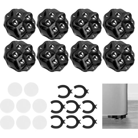 Mini Roulettes pour Meubles - Lot de 8 Roulettes Adhésives Puissantes 360° Rotatives, Support 150kg - Roulette Electroménager pour Déplacer Meubles Lourds sans Effort - Pour Boîtes, Poubelles (1/5)