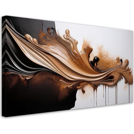 Tableau déco Abstraction marron Effet 3D 80x40 (1/5)