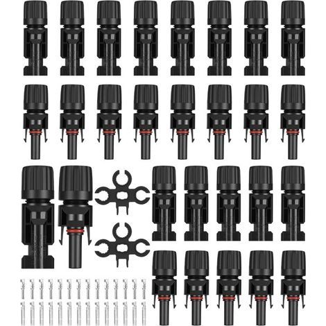 Kit de 14 paires de prises solaires - Étanchéité IP67 - Câble photovoltaïque avec connecteur MC4 (1/5)