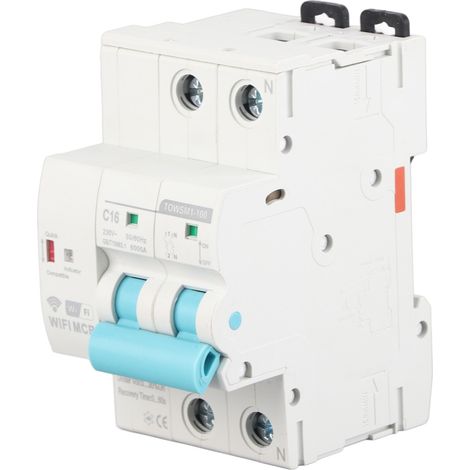 Disjoncteur WiFi intelligent 2P pour montage sur rail DIN, 230 V CA, pour usage domestique ou industriel TOWSM1-100 (1/5)