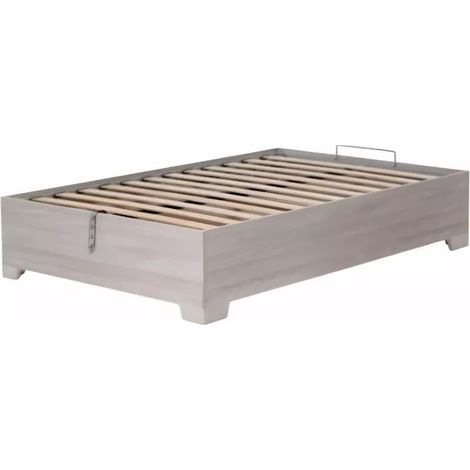 letto piazza e mezza contenitore con piedini "bed box" olmo naturale 120x190 cm (1/4)
