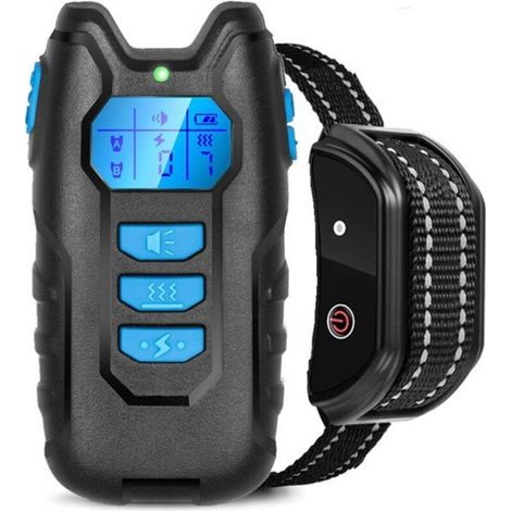 Collier de dressage pour chien rechargeable, 100% étanche avec verrouillage de sécurité. Modes son, vibration, écran LCD rétroéclairé et portée jusqu'à 600 m. (1/5)