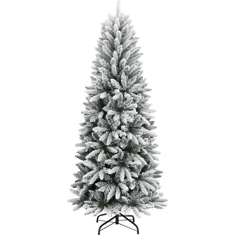 Sapin de Noël  Arbre de Noël artificiel avec neige floquée 240 cm PVC et PE (1/5)
