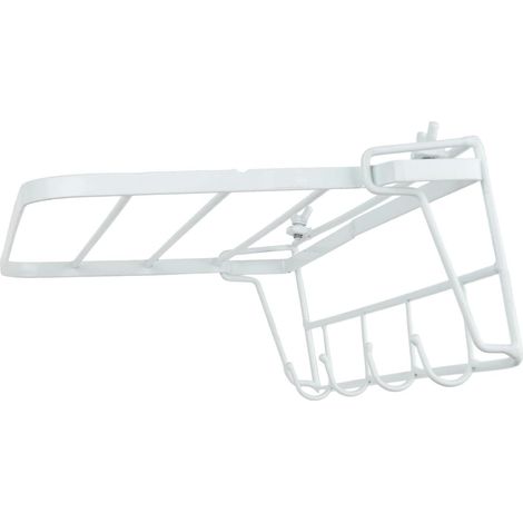 Porte-serviettes chauffant à fixer 35 cm pour salle de bain, support de rangement compact sans perçage, finition noire ou blanche (blanche) (1/5)