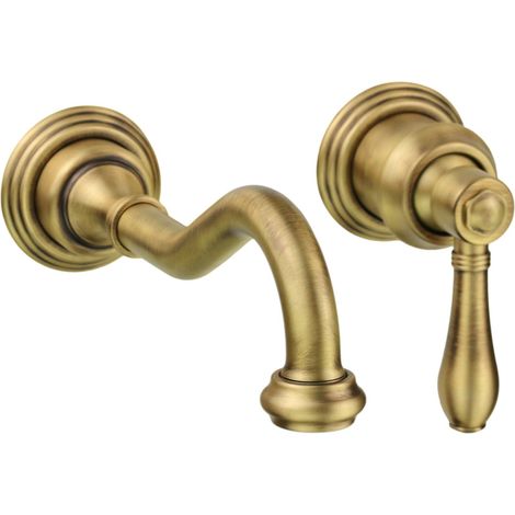 Miscelatore monocomando per lavabo a parete modello retrò colore bronzo Gattoni Oxford 3138/31VB  Bronzo