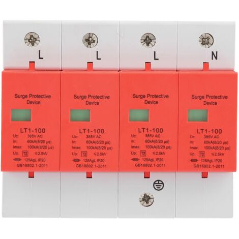 Dispositif de protection contre les surtensions domestiques 4P 60-100 kA 420 V CA (1/5)