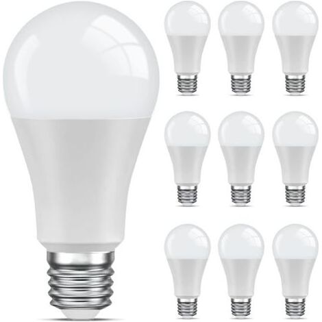 Lot de 10 Ampoule LED E27 Blanc-Chaud,6500K Ampoule Standar,9W Equivalent 60W,Non Dimmable,220V-240V pour Maison Restaurant Café (1/5)